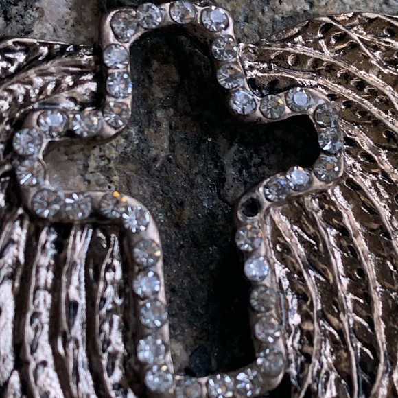 NEW Angel Wings Rhinestone Cross Protection Necklace Jewelry - Picture 8 of 11